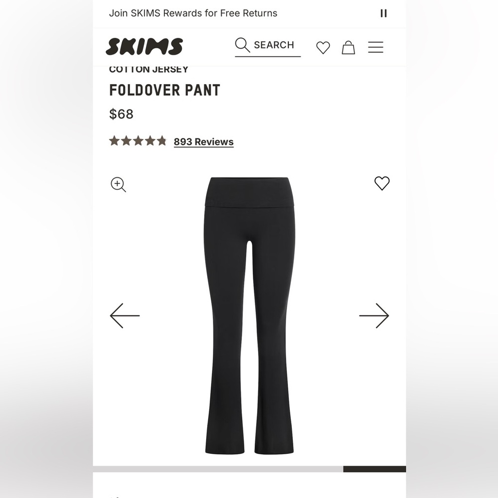SKIMS Black Boot Cut Pants